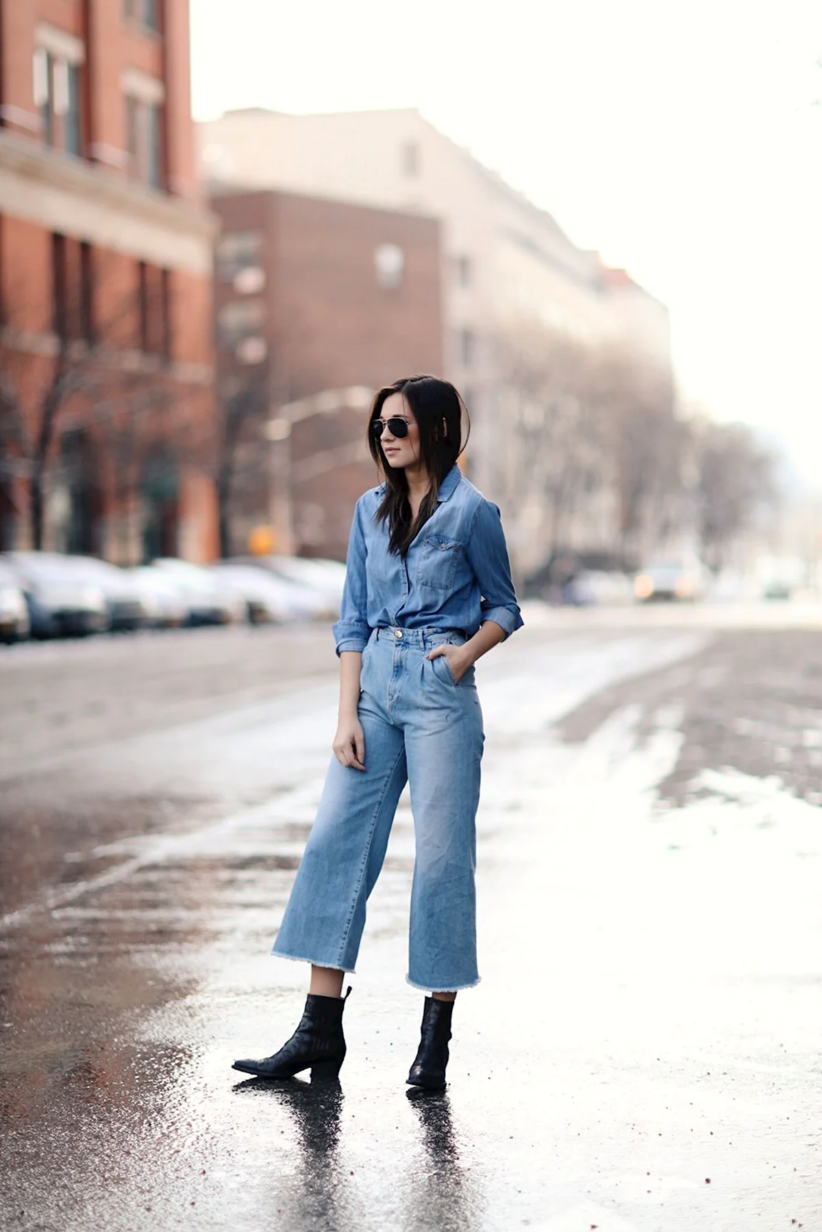 Джинсы кюлоты 2020 стрит стайл