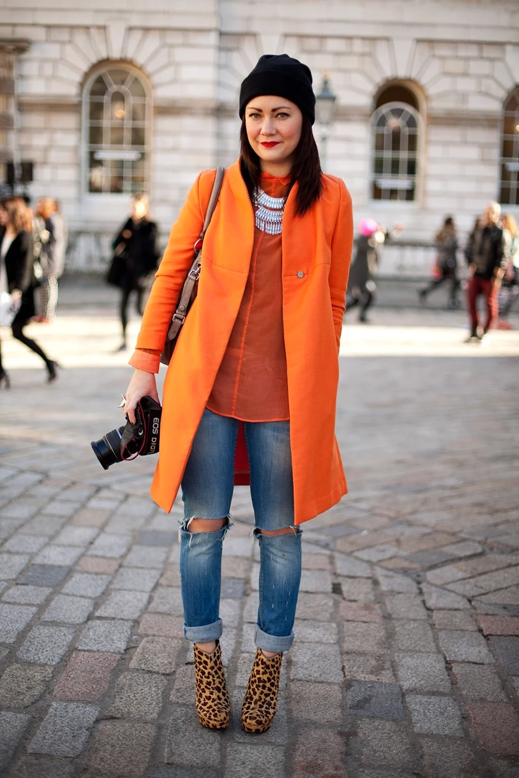 Сочетание с рыжим пальто