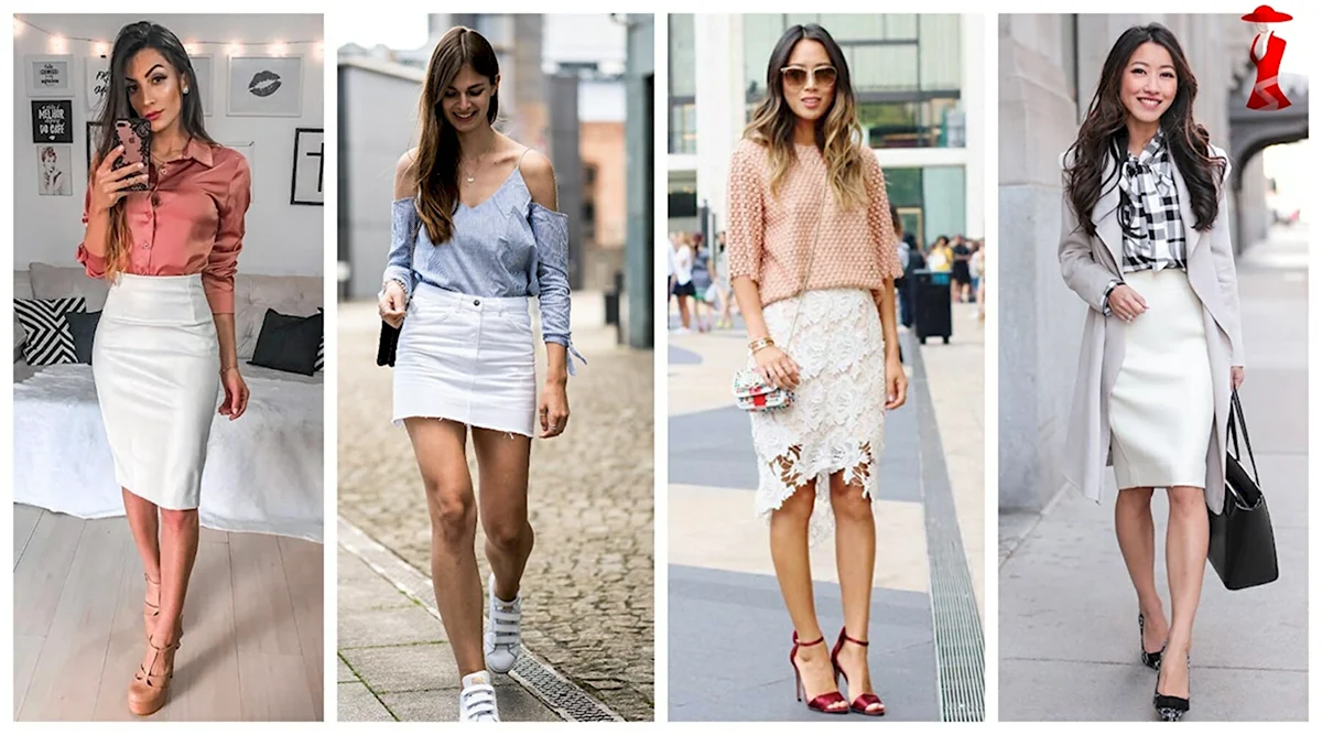 Обувь под белую юбку