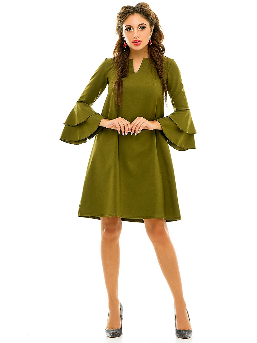 Платье оливковое