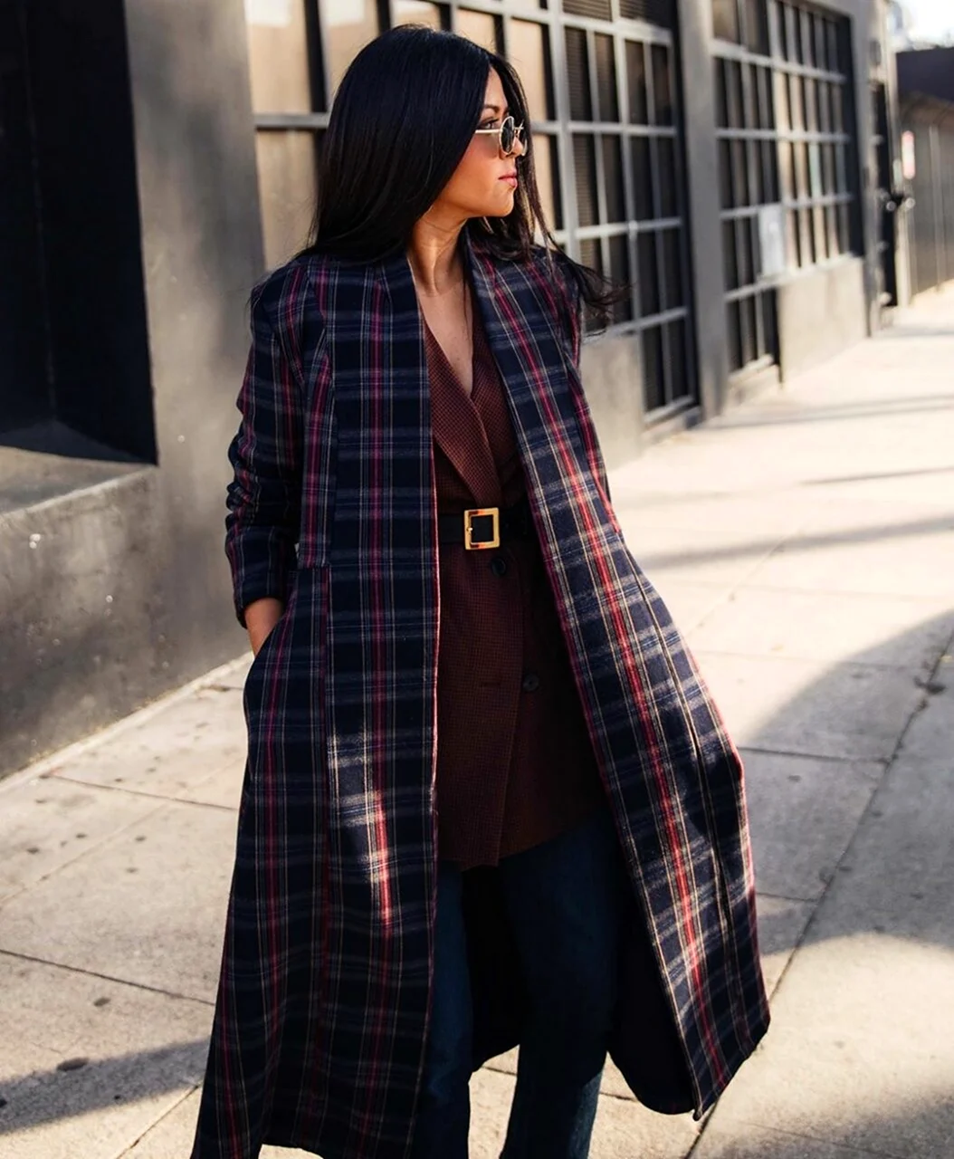 Клетчатое пальто тренд 2021