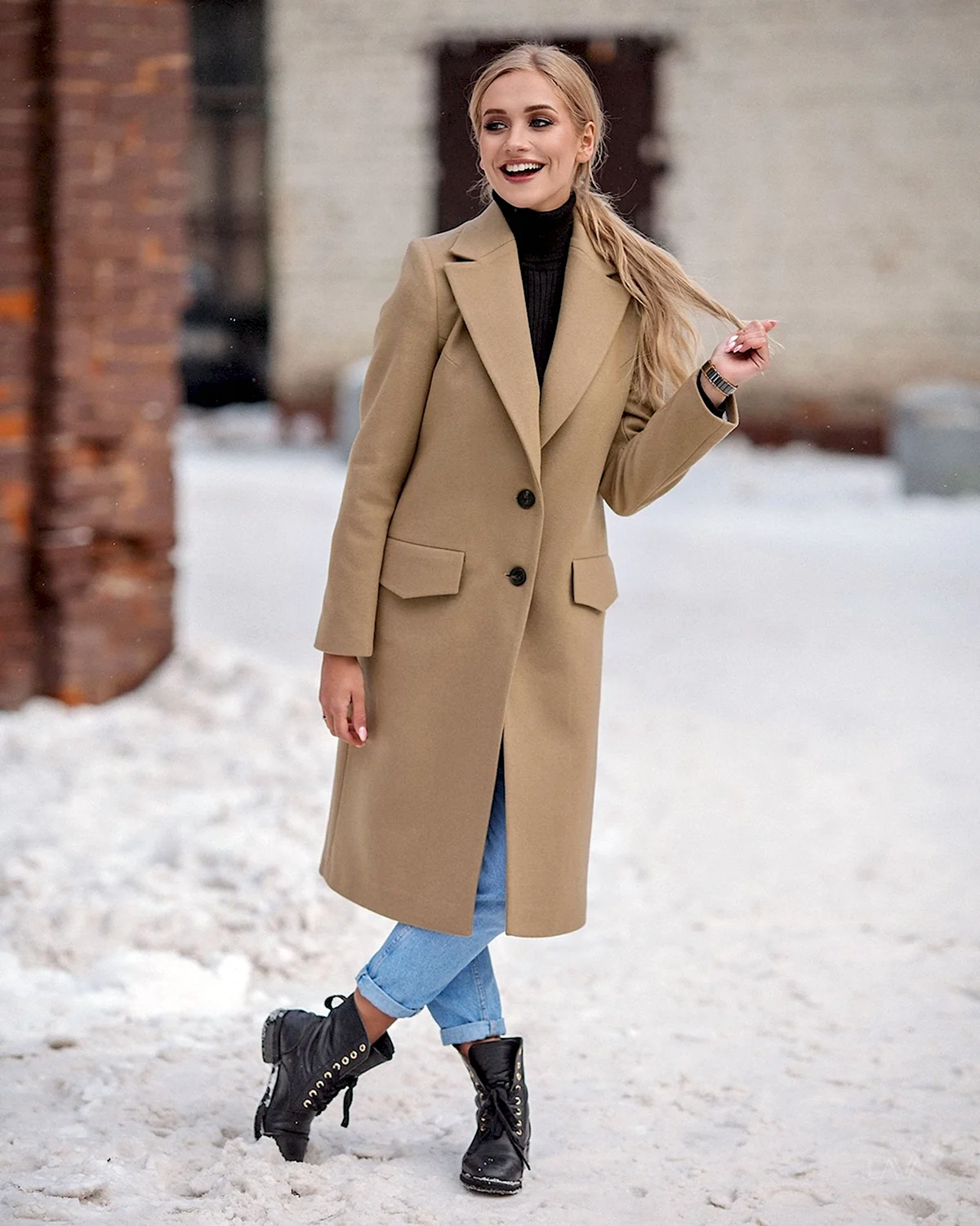Пальто Casual Camel
