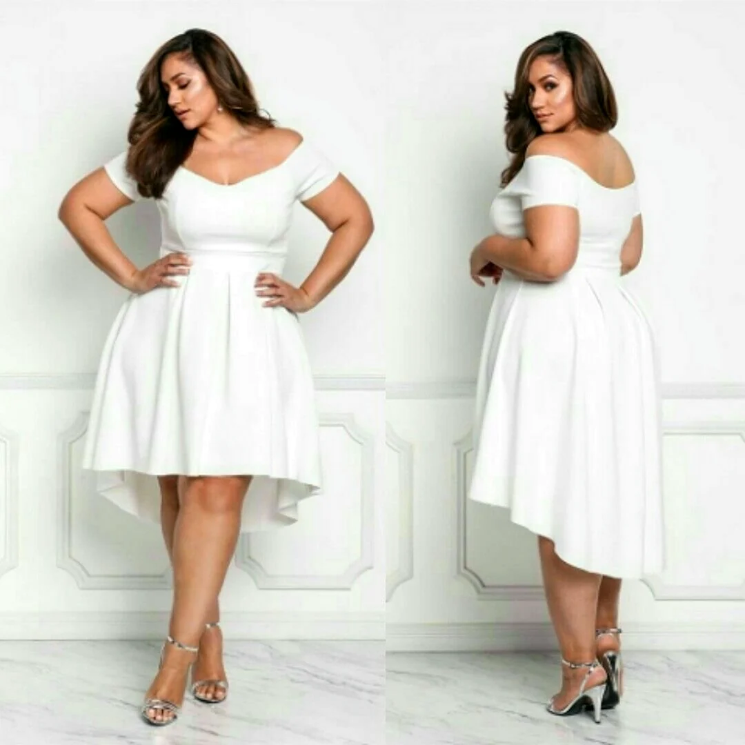 Белое платье миди плюс сайз