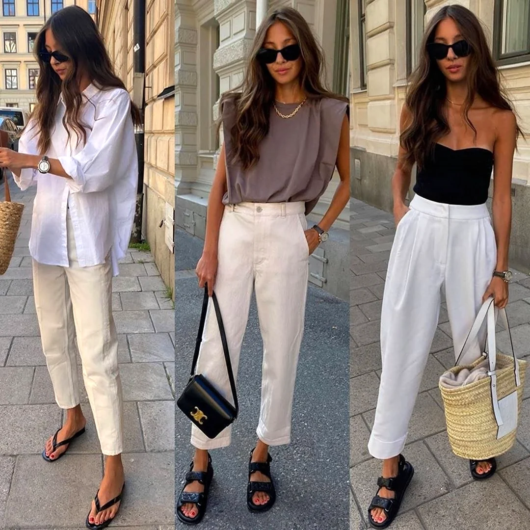 Светлые штаны женские