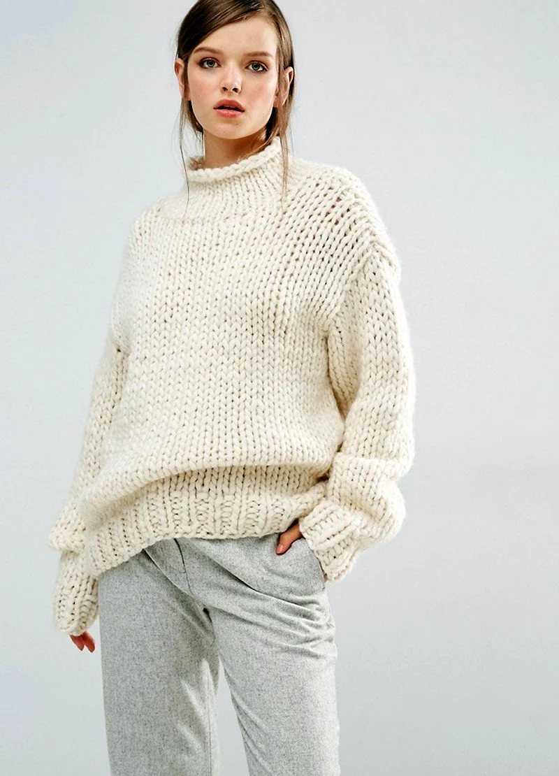 Свитер крупной вязки женский