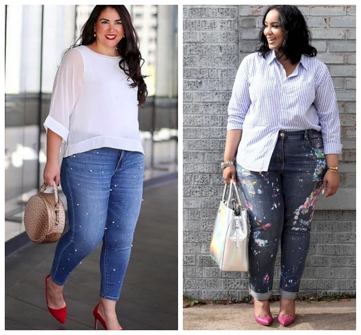 Широкие джинсы плюс сайз