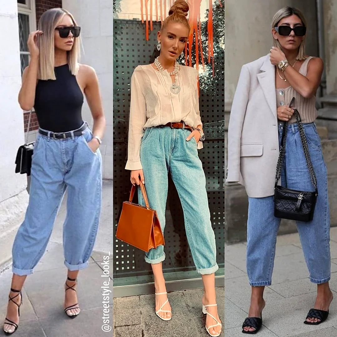 Образы с джинсами Slouchy