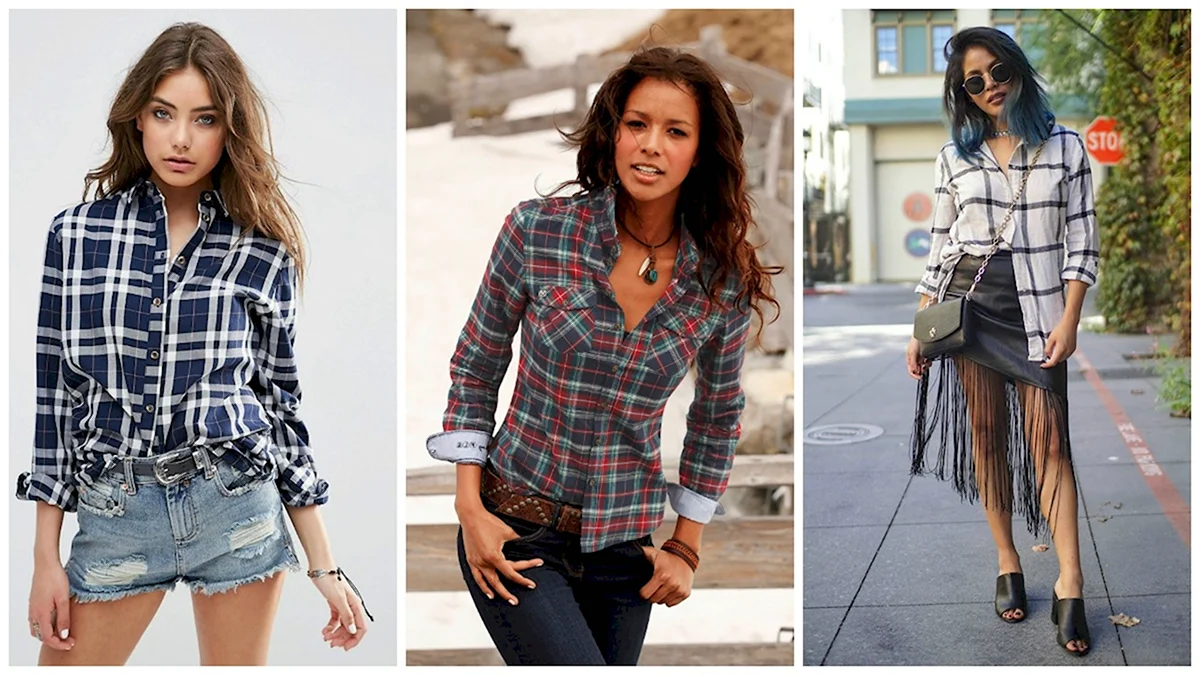 Рубашка поверх майки женские