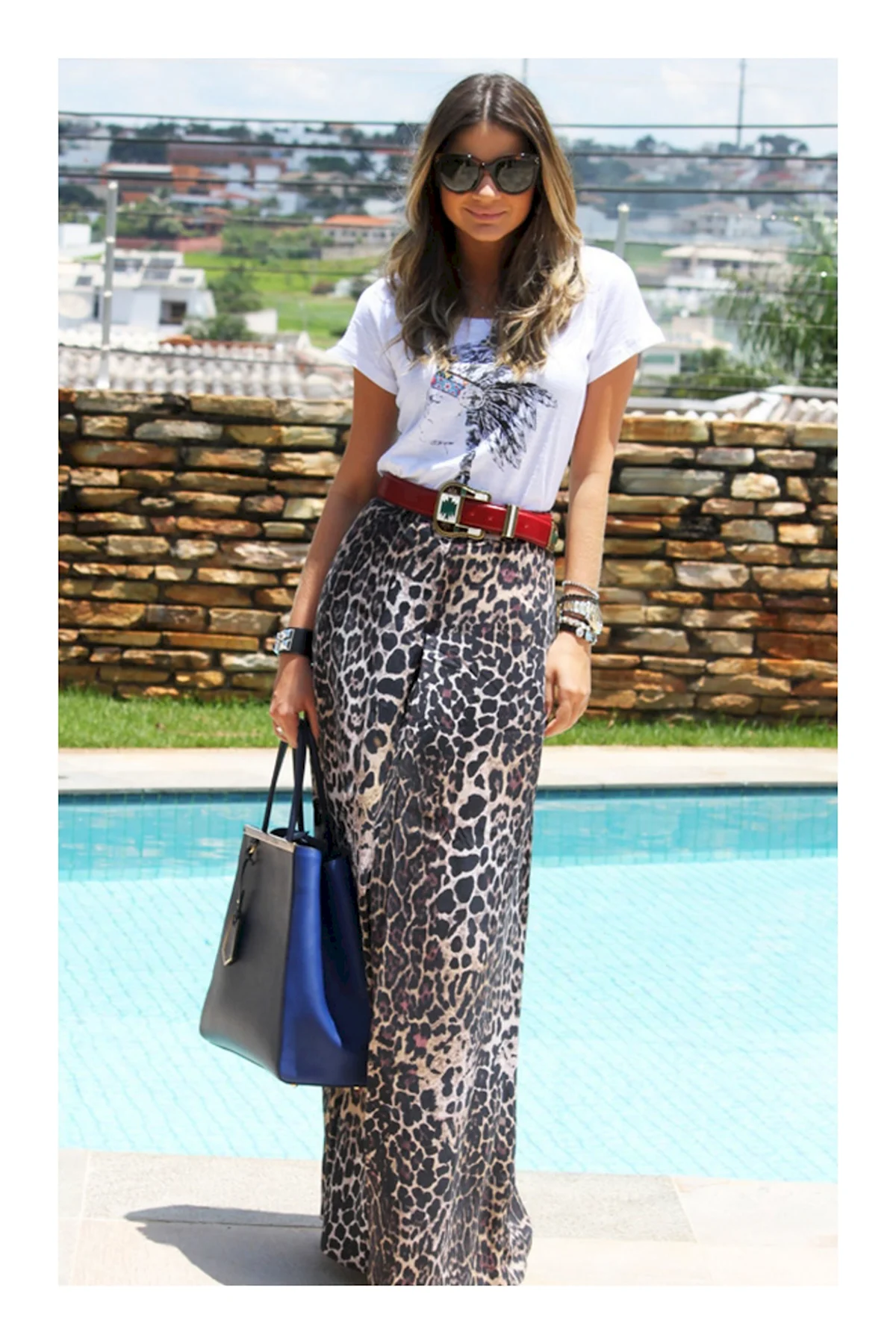 Леопардовая юбка макси