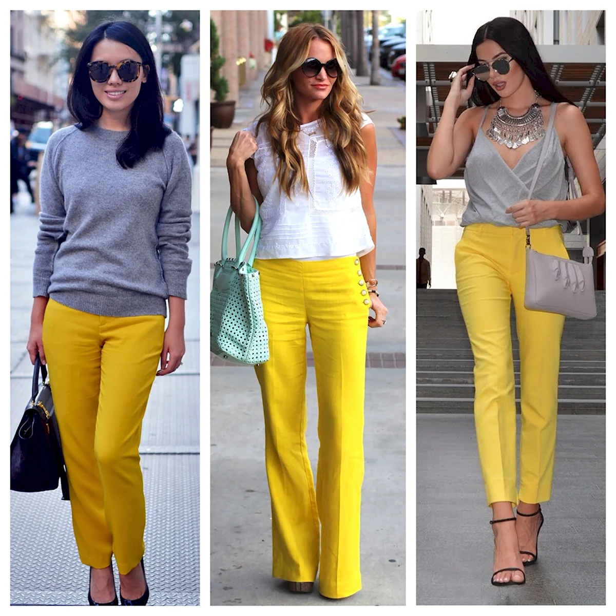 Сочетание с желтыми брюками