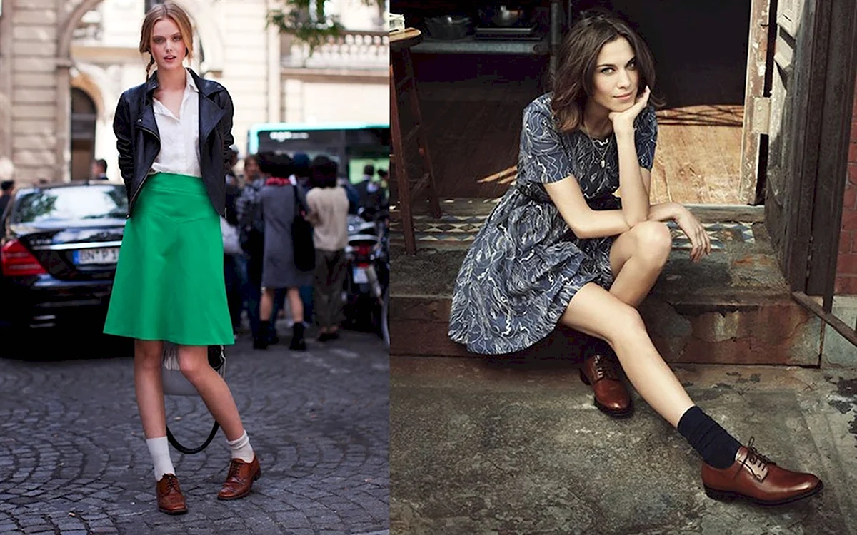 Лоферы с платьем