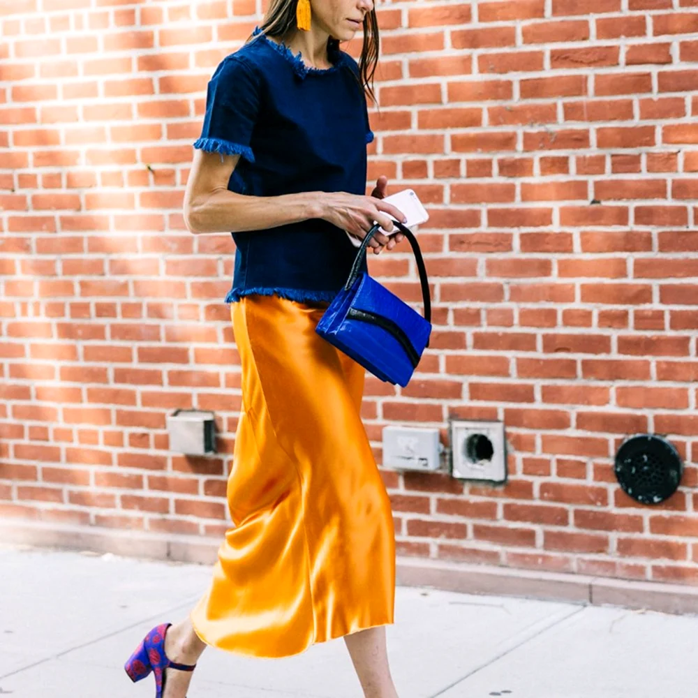 Шелковая юбка стритстайл