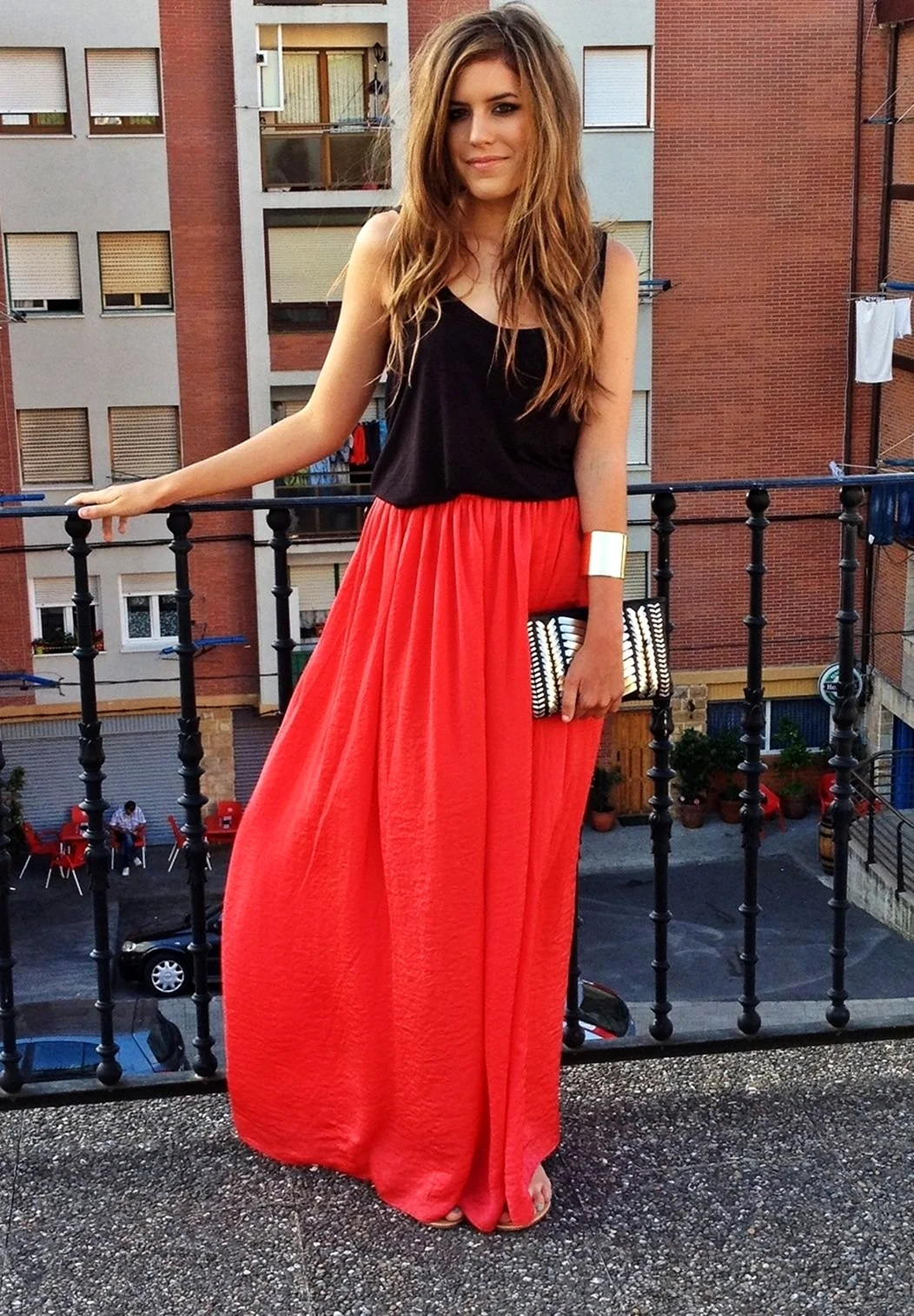 Длинная юбка с майкой