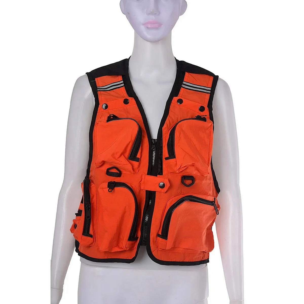 Девушка в оранжевом жилете