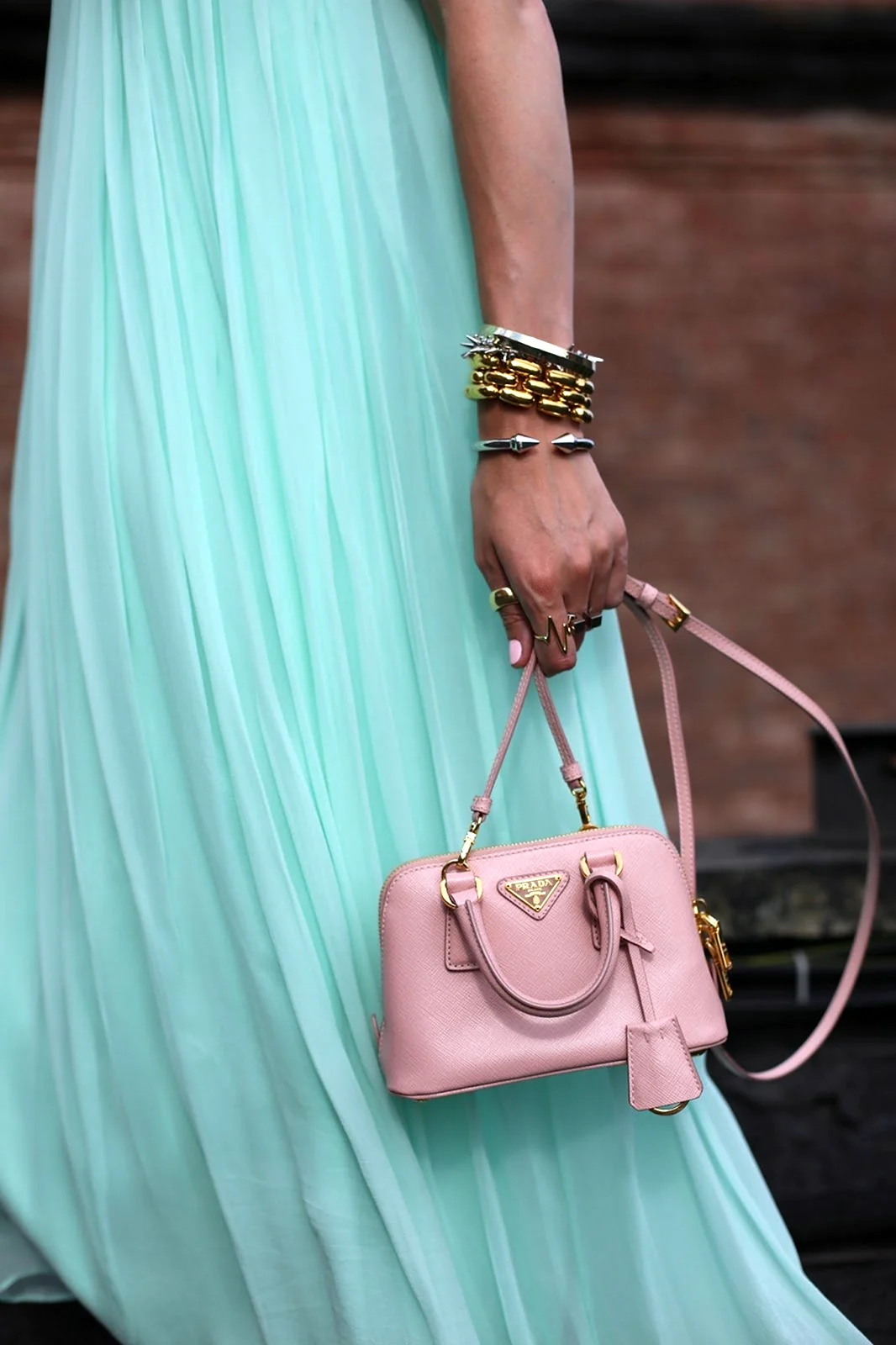 Сумка Прада мятного цвета