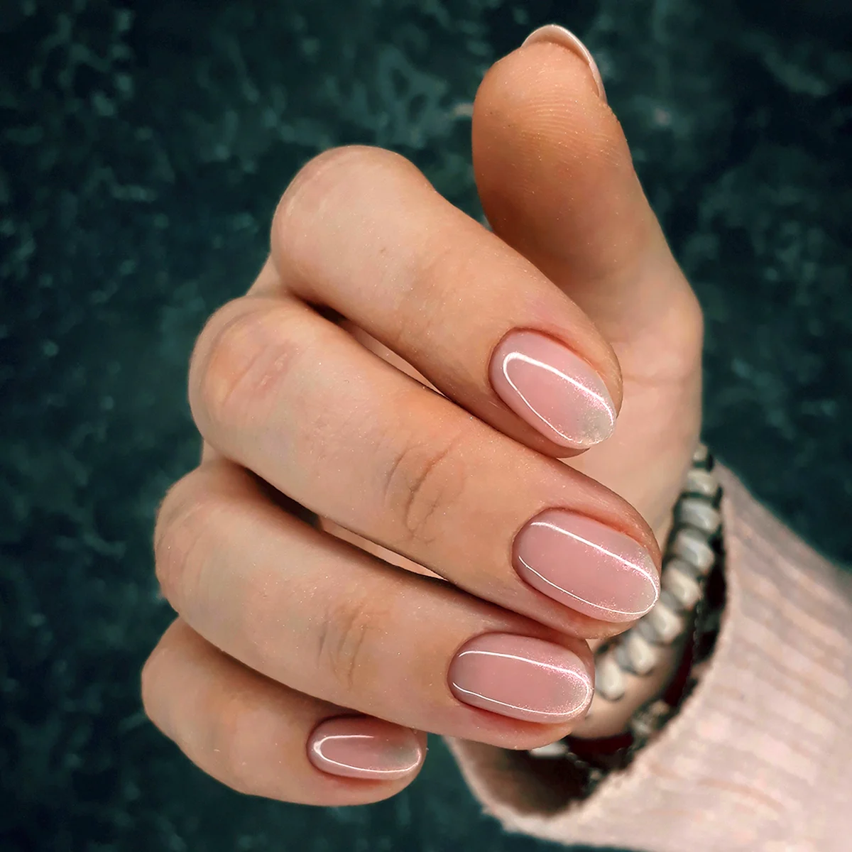 Нюдовый маникюр 2022 квадрат