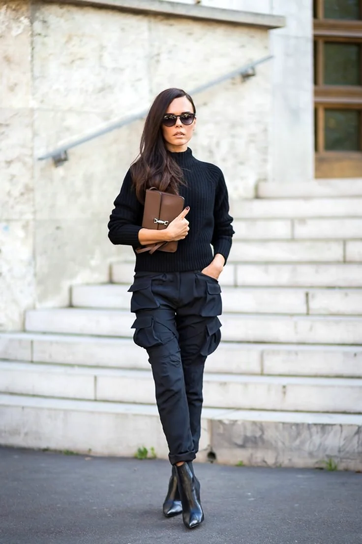 Штаны карго женские лук