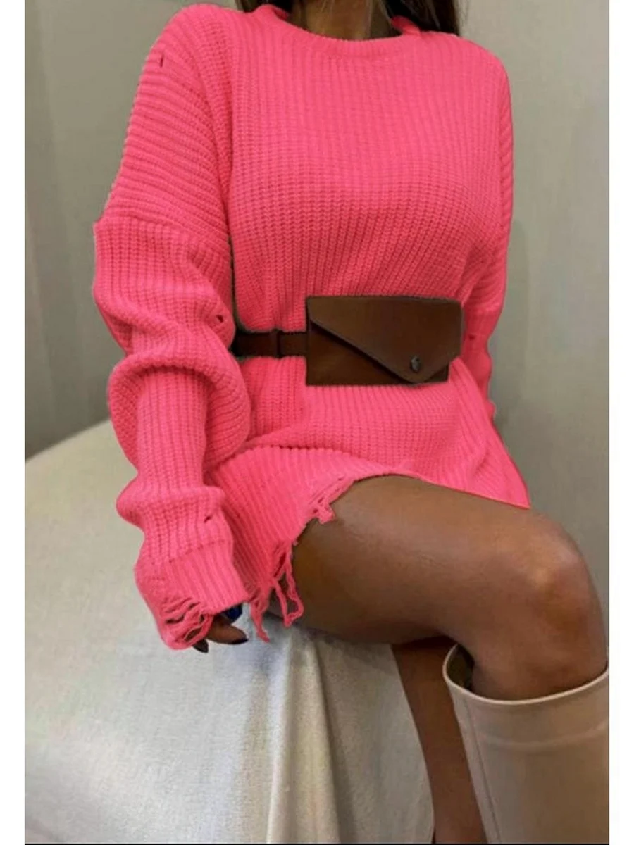 Платье свитер рваное