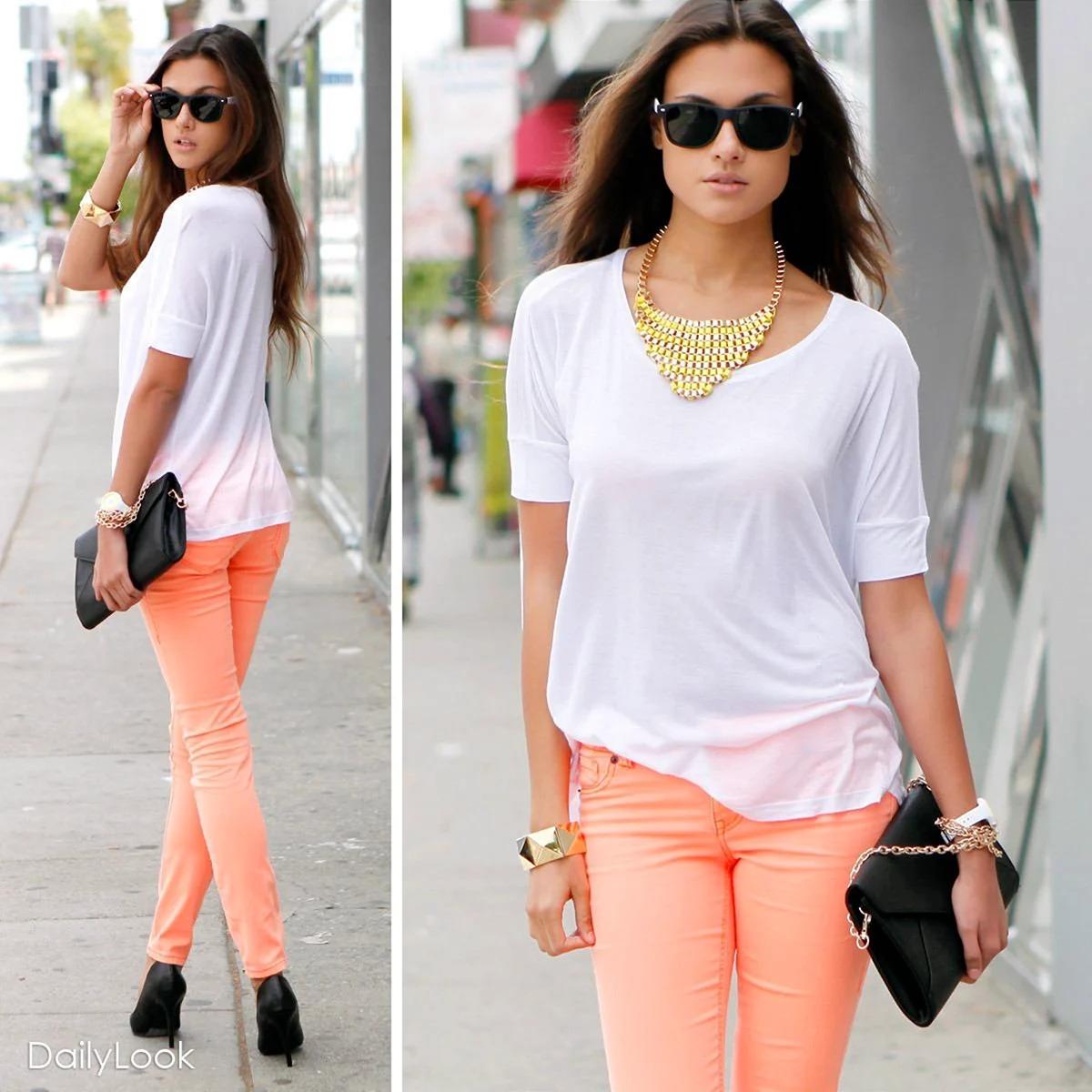 Образ с персиковой блузкой