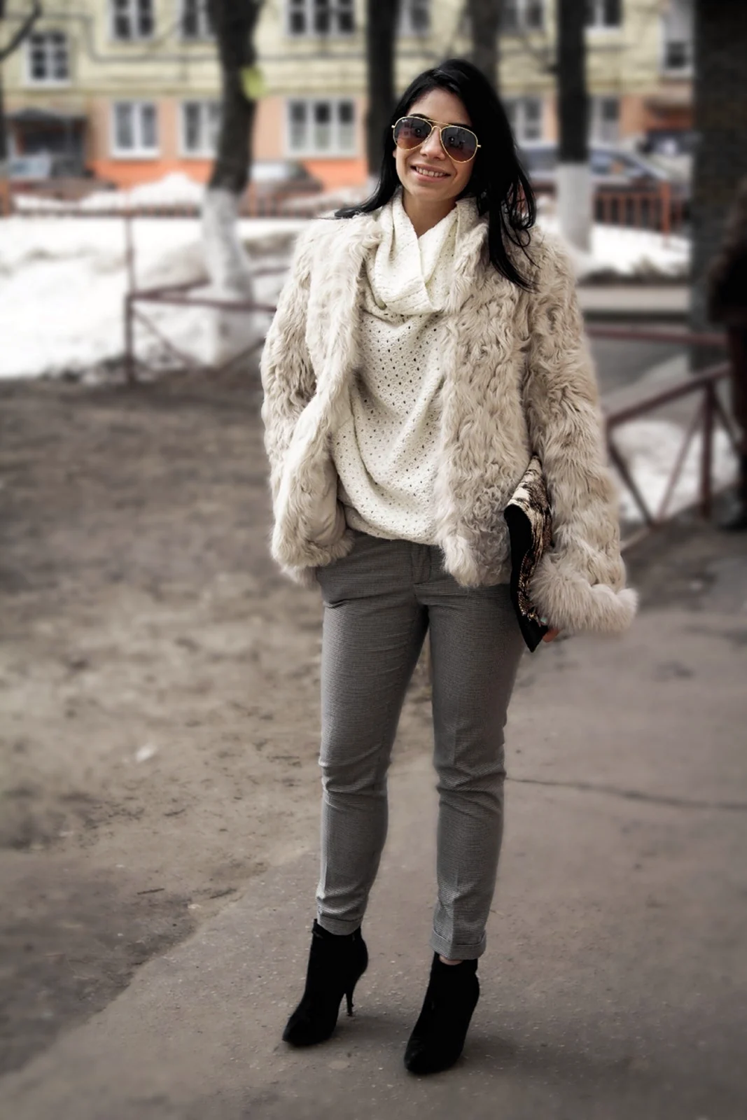 Полушубок с брюками