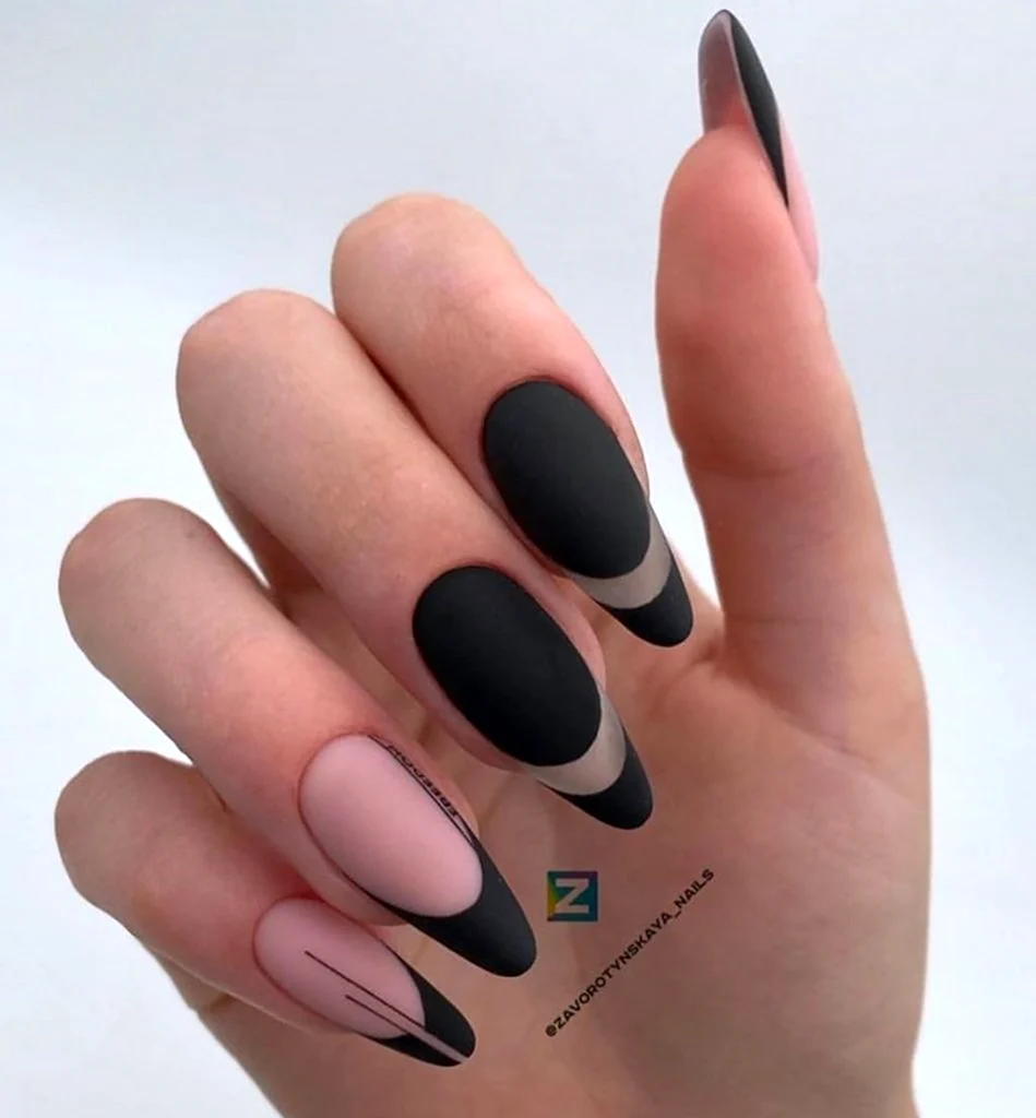 Матовый френч 2021 миндаль