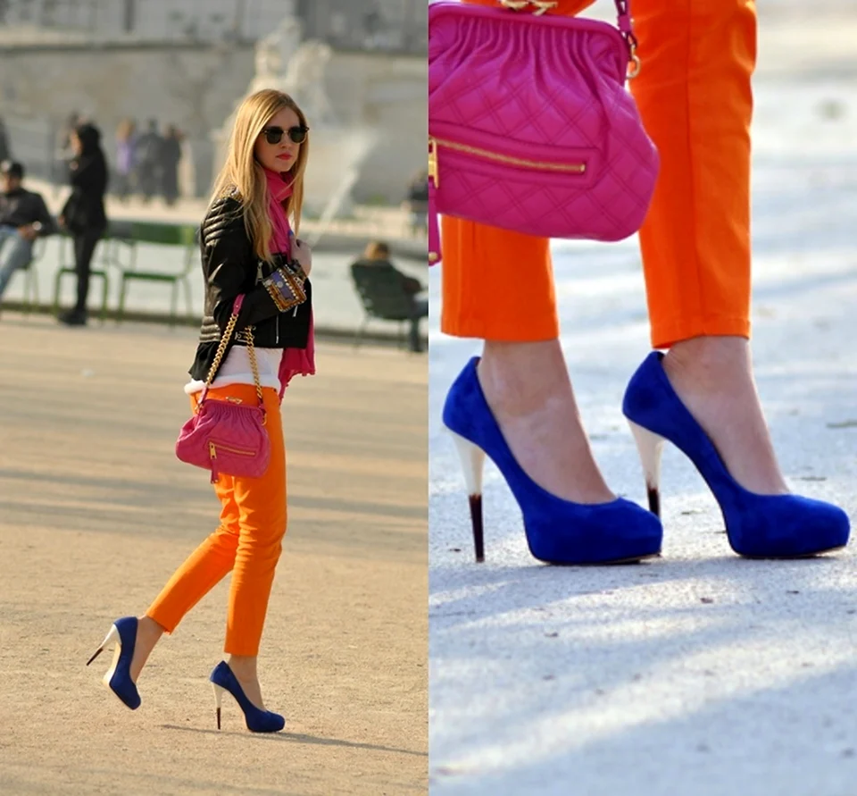 Оранжевые ботинки сочетание