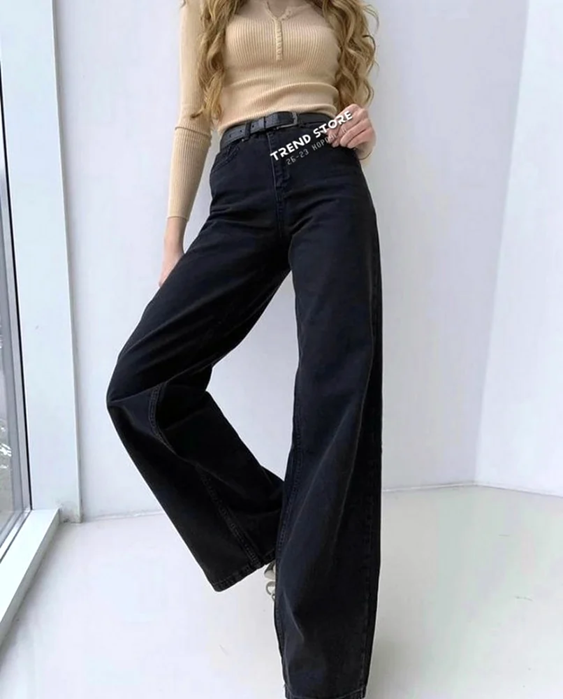 Черные джинсы палаццо