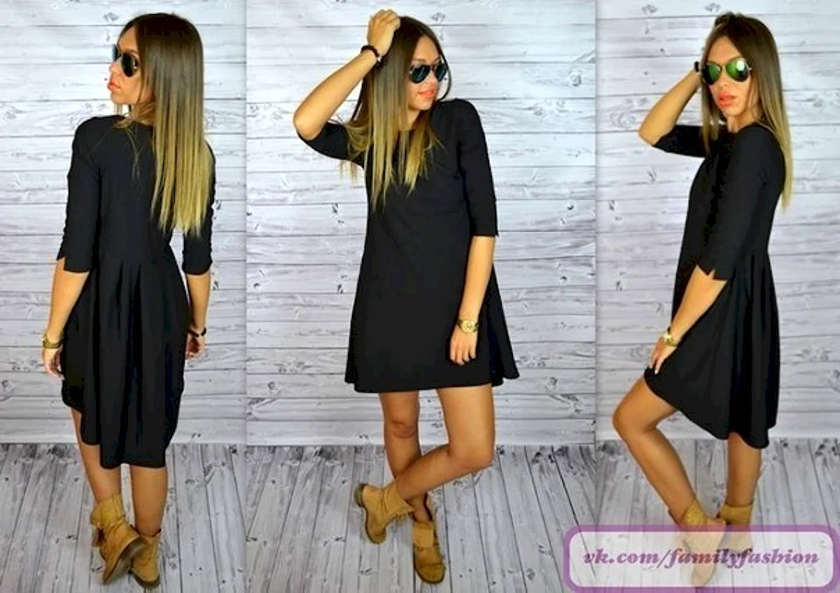 Платье трапеция с удлиненной спинкой