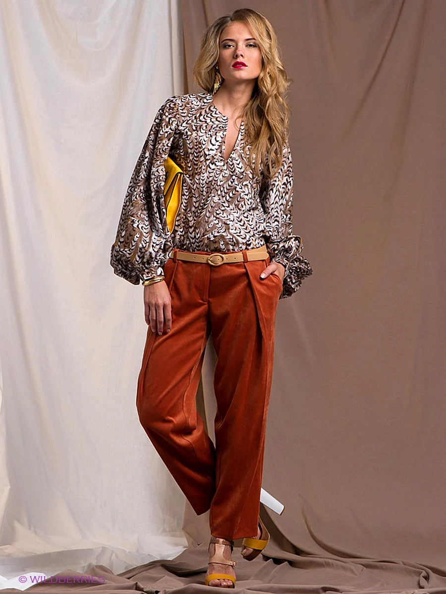 Терракотовые брюки женские