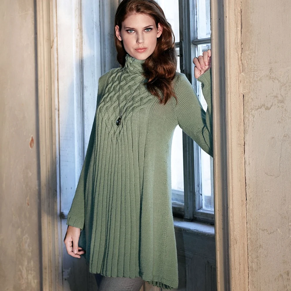 Туника вязаная расклешенная