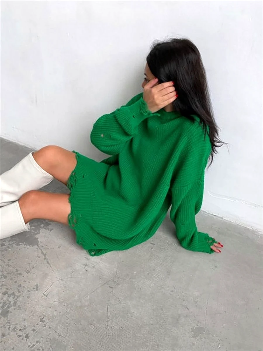 Рваная кофта женская оверсайз