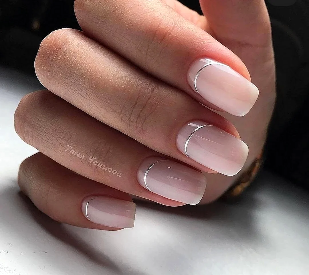 Нюдовый маникюр 2021 квадрат