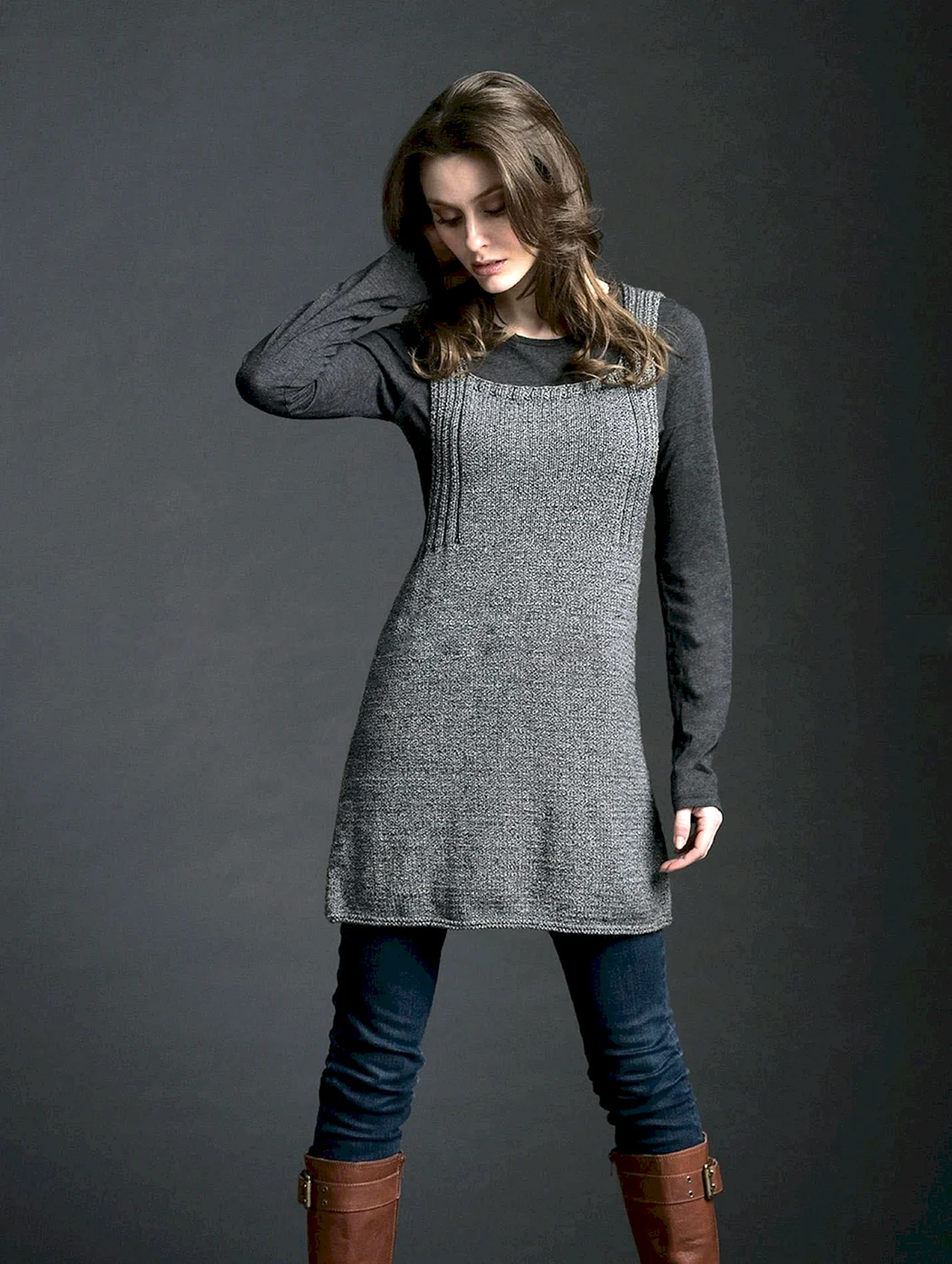 Вязаная туника трапеция