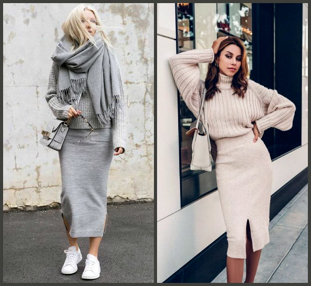 С какой курткой носить трикотажное платье