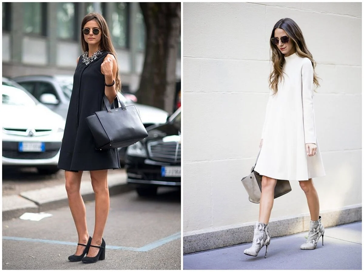 Образ с платьем а силуэта