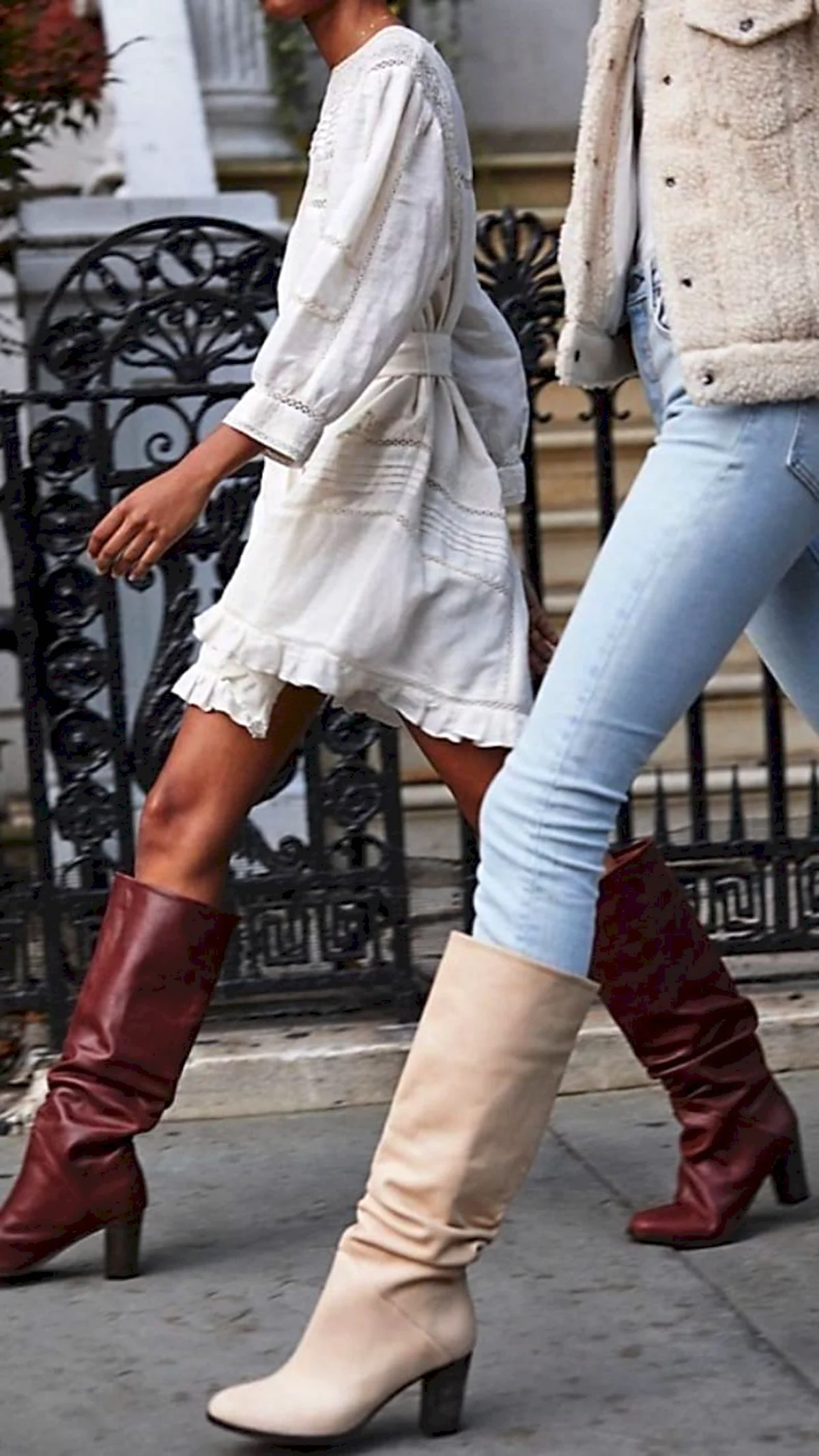 Модные высокие сапоги трубы