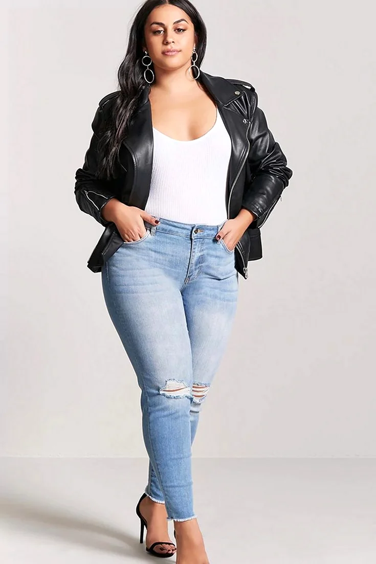 Джинсы скинни плюс сайз