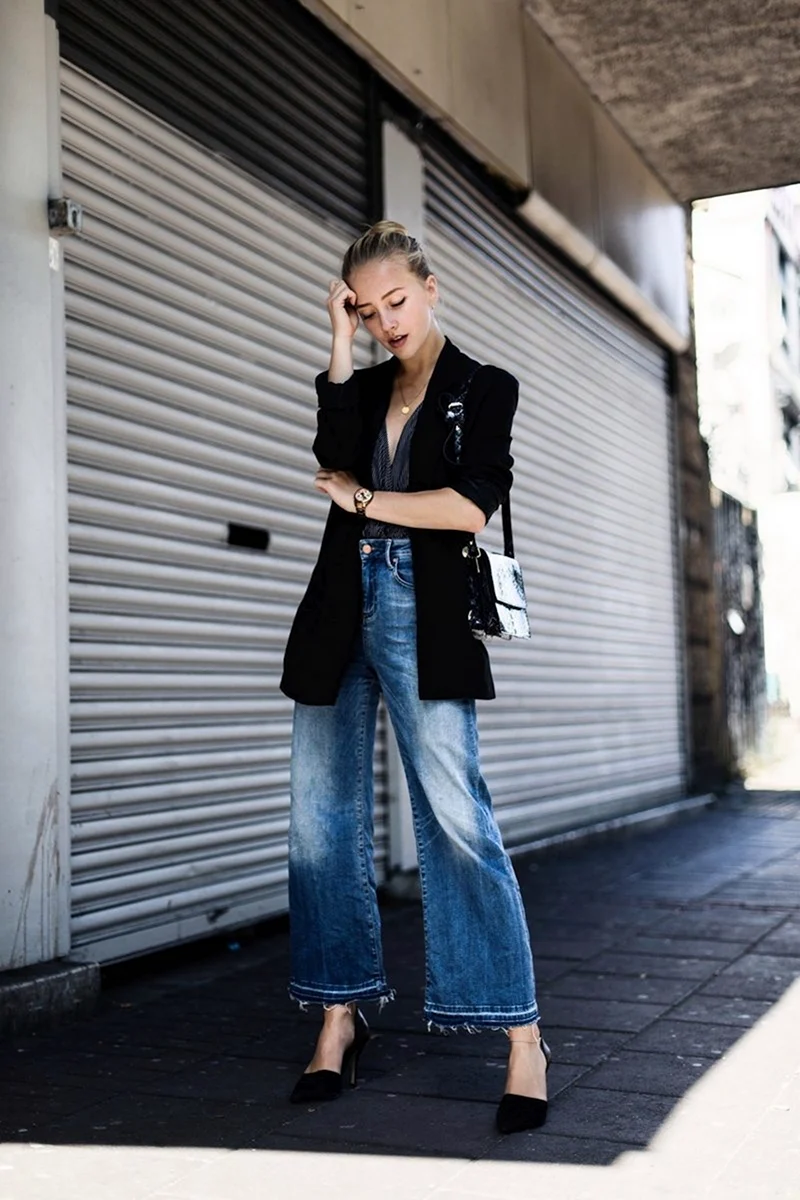 Стрит стайл джинсы клеш 2019