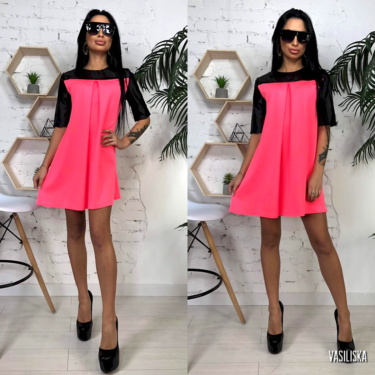 Платье эко кожа трапеция