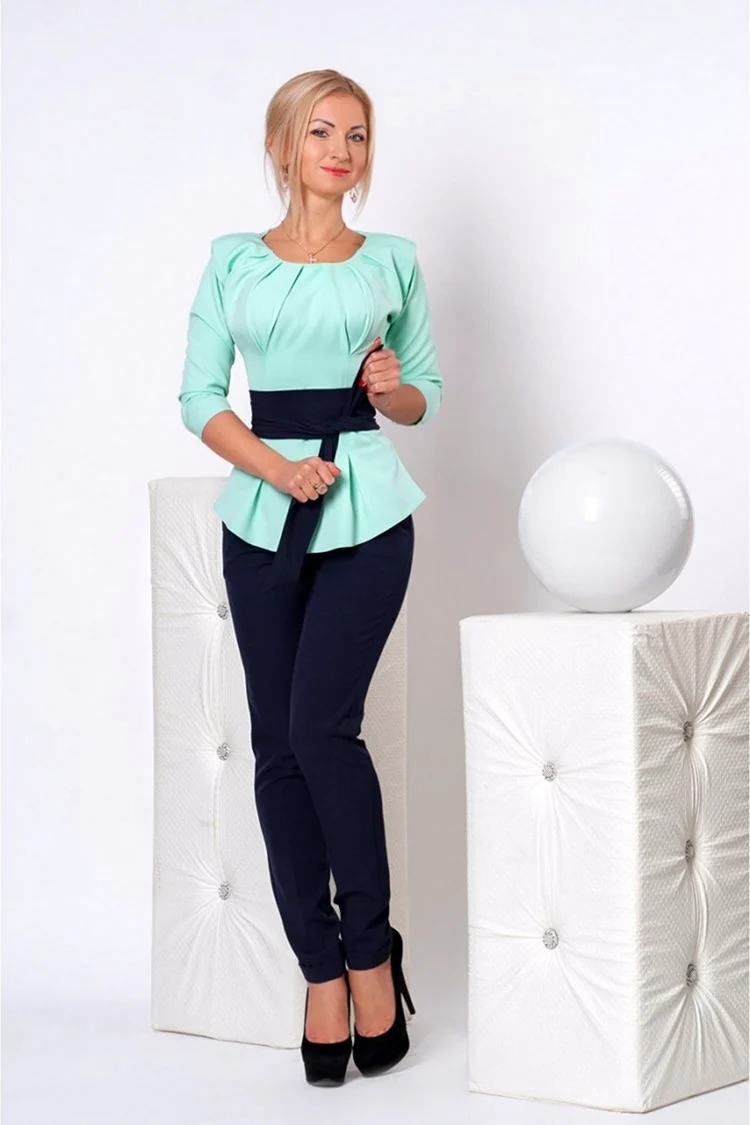 Костюм Viola 30499 серо-мятный