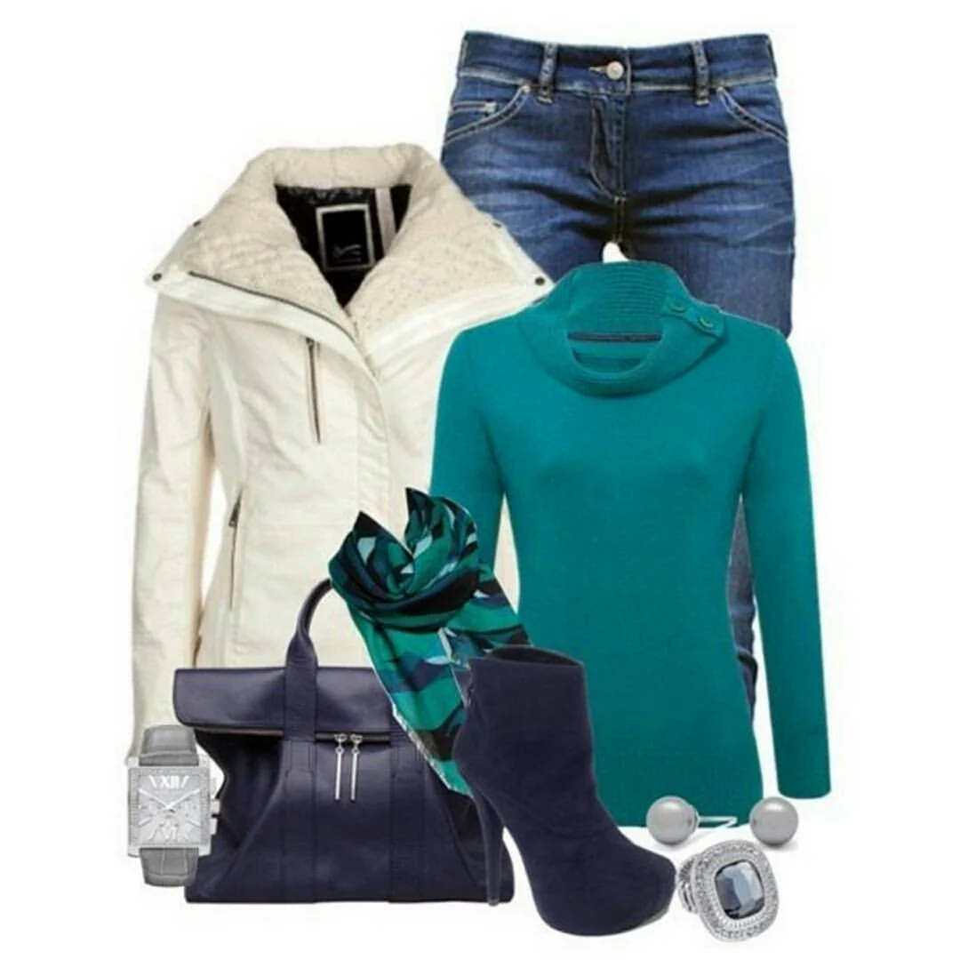 Темно-бирюзовый цвет в одежде