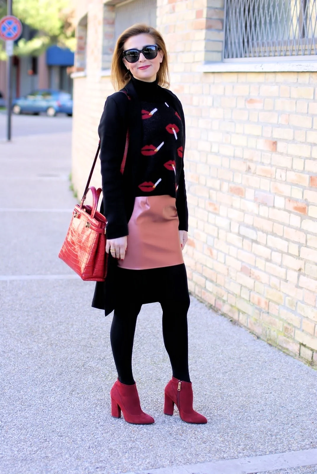 Образы с бордовыми ботильонами