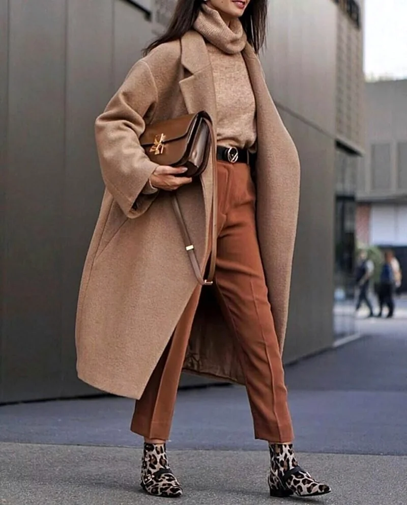 Пальто кэмел оверсайз