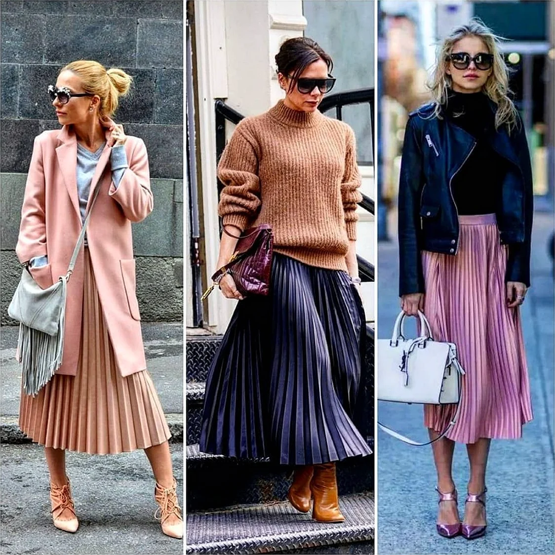 Актуальные образы с плиссированной юбкой