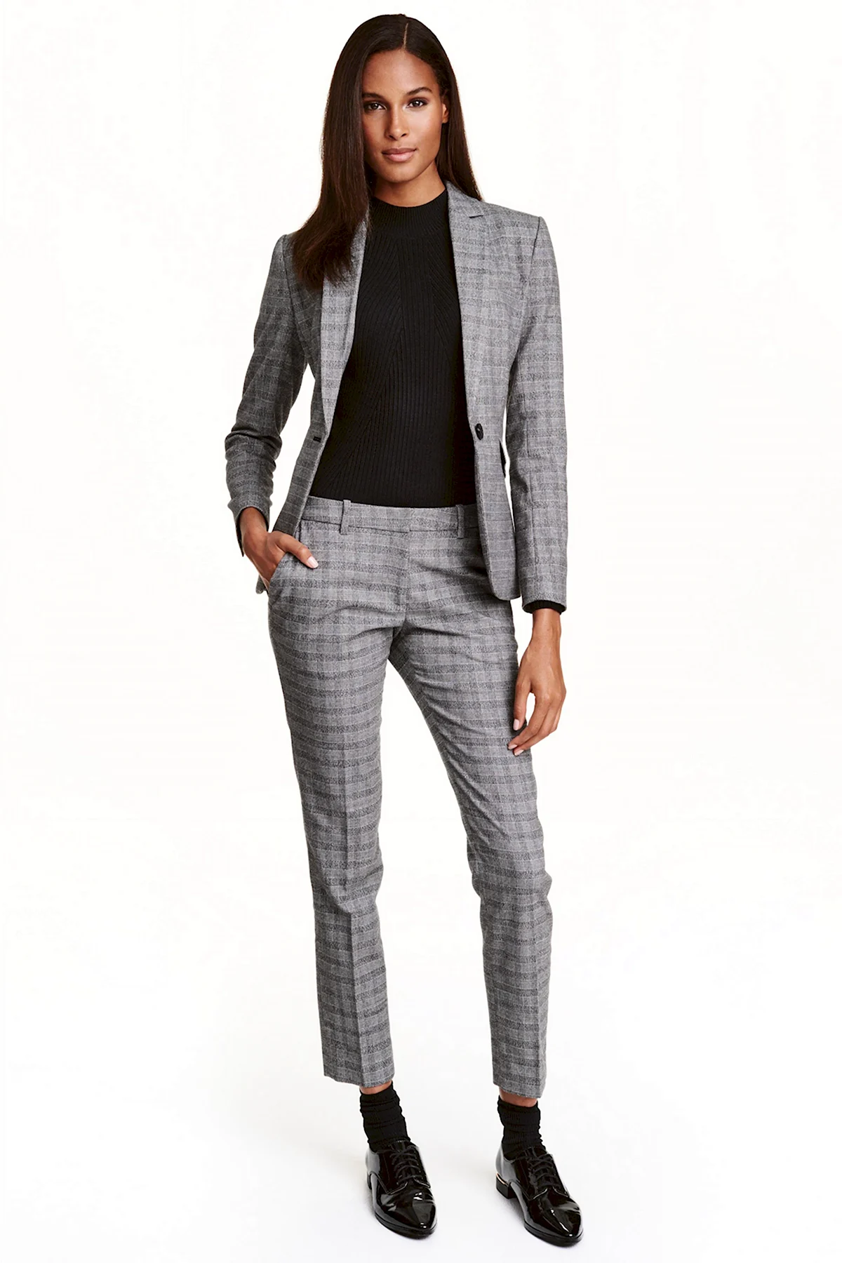 Деловые клетчатые брюки женские