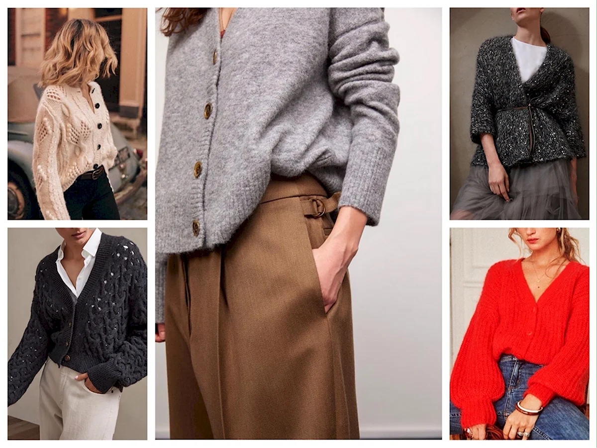 С чем носить короткий кардиган