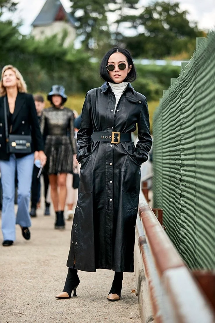 Черный тренч Street Style 2020