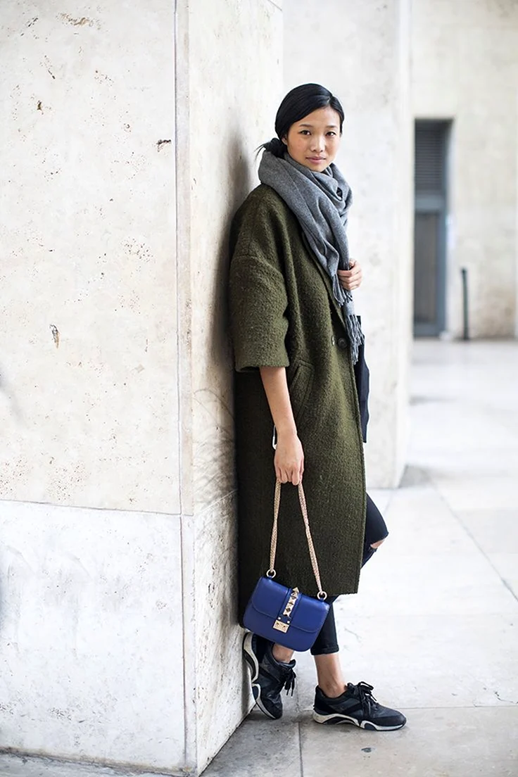 Пальто хаки Street Style