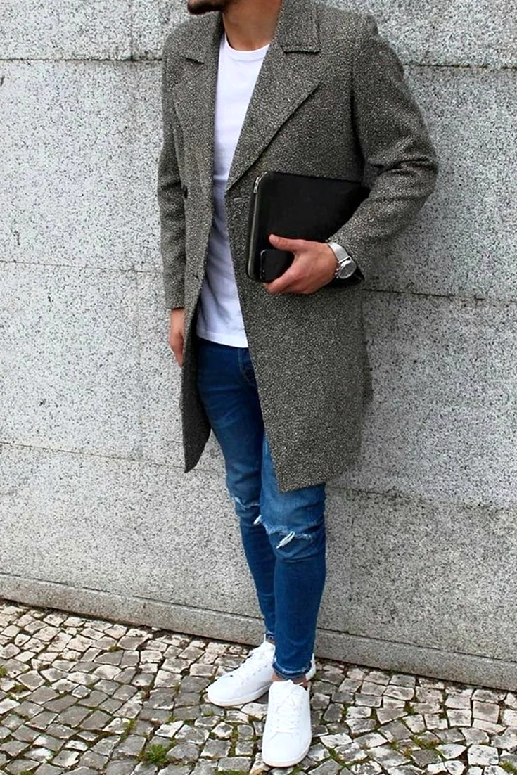 Пальто с кедами мужское