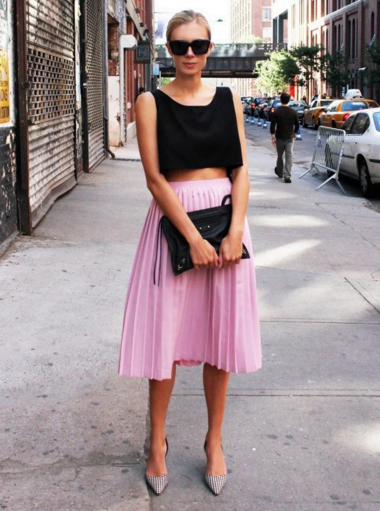 Топ кроп 2021 с юбкой плиссе